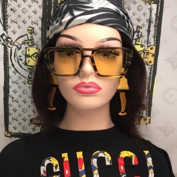New Authentic Tom Ford TF1153 52E “Redford” Sunglasses – Dark Havana with Yellow main image 5